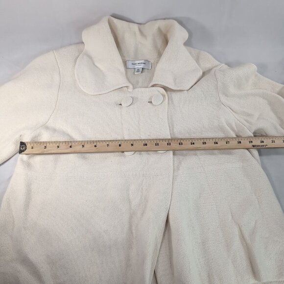 Isaac Mizrahi Target Wool Rabbit Hair Collared Cream Button Sweater Cardigan XXL - Picture 9 of 13